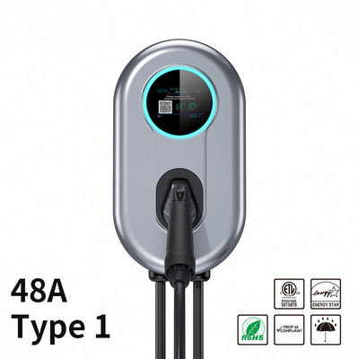 गुणवत्ता  48A Wallbox EV Charger Station With LCD Screen APP Wifi/Bluetooth 11.52 KW Type 1 EV Home Charger फैक्टरी