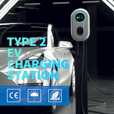 32A EV चार्जर वॉलबॉक्स 3फेज 22.08KW इलेक्ट्रिक कार चार्जिंग स्टेशन टाइप2 केबल 5m एलसीडी स्क्रीन के साथ