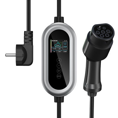 OEM अनुकूलित पोर्टेबल टाइप2 AC 230V इलेक्ट्रिक कार चार्जिंग स्टेशन 16A पोर्टेबल EV चार्जर